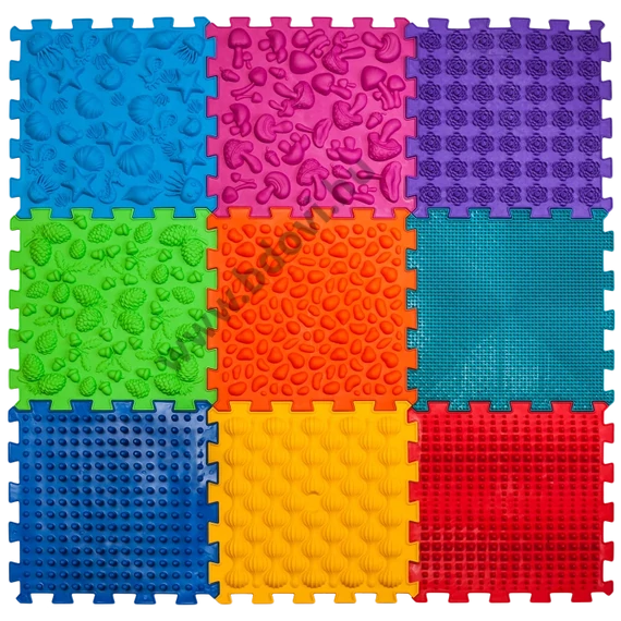 Puzzle Mix 9 elemből álló ortopédiai masszázs szőnyeg