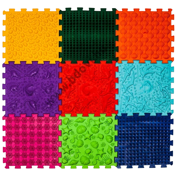 Ortek Dinoszauruszok Puzzle 9 elemből álló masszázs szőnyeg