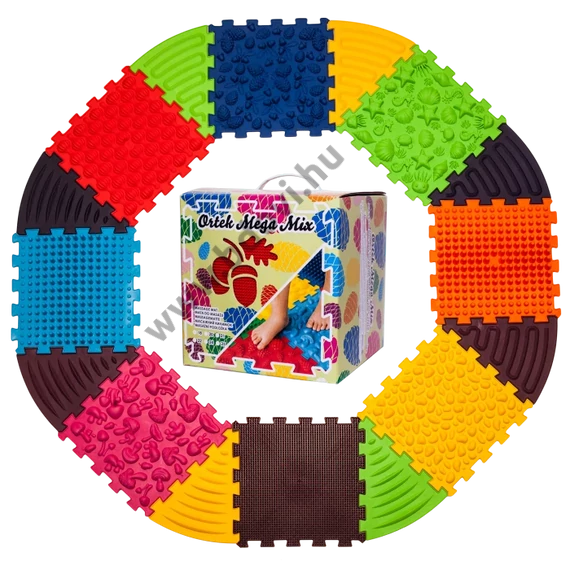 Puzzle 8 elemből álló masszázs szőnyeg + 8 Háromszögű puzzle elem