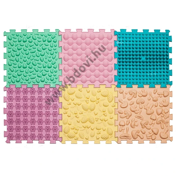 Masszázs szőnyeg Puzzle Mix Pasztell 6 darabos