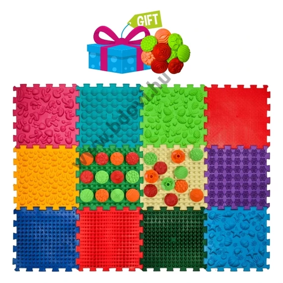 Mix Puzzle 12 elemből álló masszázs szőnyeg + „Minták” ajándékba