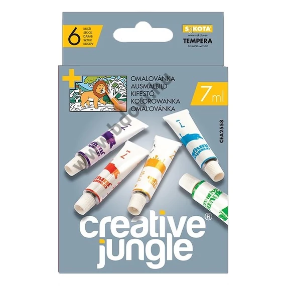 Tempera CREATIVE JUNGLE 7ml 6 szín/készlet