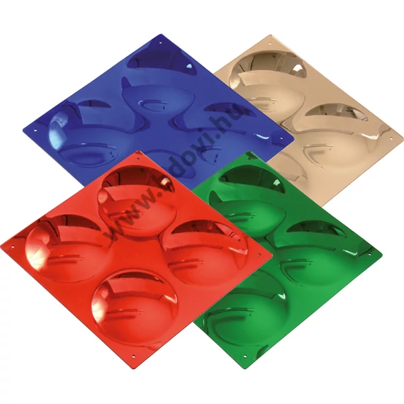 Színes ívelt tükrök 33x33 cm 4 darabos szett