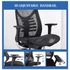 Kép 2/3 - Prémium ergonomikus irodai szék, hálós forgószék, fekete (GM-13 BLACK)