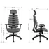 Kép 2/3 - Prémium ergonomikus, irodai szék, forgószék, fekete (SK-728H BLACK)
