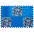 Kép 1/5 - 6 elemből álló Puzzle masszázs szőnyeg Kék gomba