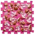 Kép 2/5 - 6 elemből álló Puzzle masszázs szőnyeg Rózsaszín gomba