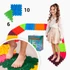 Kép 1/10 - Dinoszauruszok Puzzle 10 elemből álló masszázs szőnyeg + 6 Háromszögű puzzle elem